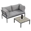 BEAUTYSOFA | SANTORINI Gartenlounge Ecksofa Hellgrau – Produktbild-Vorschau 9