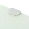 A close-up of a glass shelf with a chrome holder. Voir les images du produit