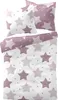 A bedding set with a star pattern is displayed flat against a white background. Produktbild-Vorschau
