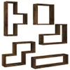 vidaXL Wandplank, gerookt eikenfineer, 96x12x64 cm, Productafbeelding-voorbeeld 6