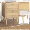 A product image showcasing a nightstand with close-up insets highlighting its features. Náhled obrázku produktu