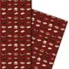 Leckeres Pralinen Geschenkpapier mit Blüten Muster auf rot Produktbild-Vorschau 2