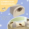 PawHut tunnel per gatti con 2 case, 3 aperture, tunnel Anteprima dell’immagine prodotto 4