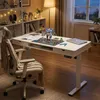 Białe biurko elektryczne z regulacją wysokości 140x60 cm z Podgląd zdjęcia produktu 7