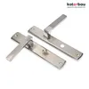 Two modern door handles with long plates are displayed on a white background. Produktbild-Vorschau