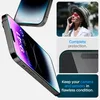 A collage of images showing a smartphone screen protector and a woman using a smartphone. Produktbild-Vorschau