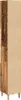 A tall, narrow cabinet with a distressed wood-look front and a plain beige side, standing on four small wooden legs. Náhled obrázku produktu