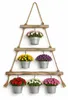 Échelle en bois décorative avec pot de fleurs suspendu, Voir les images du produit 1