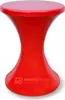 Tabouret sablier en plastique, produit poli, rouge Voir les images du produit 1