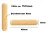Holzdübel Riffeldübel 8x40mm – Buche – 1kg (ca. 750 Stück) Produktbild-Vorschau 2
