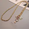 Handykette Damen lang, Metallkette mit gewebtem Stoffband, Produktbild-Vorschau 2