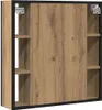 A wall-mounted cabinet with a wooden front and black frame. Podgląd zdjęcia produktu