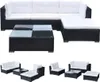 vidaXL 5-tlg. Garten-Lounge-Set mit Auflagen Poly Rattan Produktbild-Vorschau 1