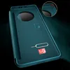 A teal smartphone case with a smart view window and a '5G' logo is shown against a dark background. Produktbild-Vorschau
