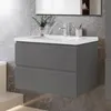 80 cm Badmöbel-Set Unterschrank mit Keramik waschtisch 2 Produktbild-Vorschau 1