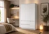 Drehtürenschrank Kleiderschrank Schrank 120 cm Weiß Matt, Produktbild-Vorschau 2