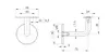Technical drawings with dimensions of a handrail bracket. Produktbild-Vorschau
