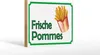 Holzschild Hinweis 18x12cm frische Pommes Restaurant Produktbild-Vorschau 2