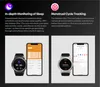 The image displays two sections, each featuring a smartwatch and a smartphone, illustrating specific features of the Zeblaze Vibe 7 Pro. Náhled obrázku produktu