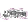 13-tlg. Garten-Essgruppe mit Kissen Beige Poly Rattan Produktbild-Vorschau 10