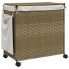 vidaXL Wäschekorb mit Rollen 60x35x60,5 cm Rattan Produktbild-Vorschau 6