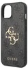 A close-up side view of a gray Guess branded iPhone 14 case. Podgląd zdjęcia produktu
