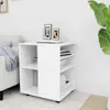 vidaXL Szafka na kółkach biała 60x53x72 cm materiał Podgląd zdjęcia produktu 2