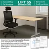 A black office chair and a light wood desk with a gray metal frame in an office setting. Náhľad obrázku produktu