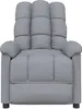 A front view of a light gray fabric massage chair against a white background. Náhľad obrázku produktu
