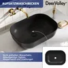 Schwarzes Keramik Aufbauwaschbecken rechteckig 50 × 40 × Produktbild-Vorschau 6
