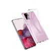 A transparent phone case is shown with a phone inside, against a white background. Produktbild-Vorschau