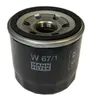 A black oil filter with silver and gray metal parts, isolated on a white background. Podgląd zdjęcia produktu