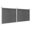 vidaXL Zaunelement Set WPC 353x146 cm Schwarz Produktbild-Vorschau 1