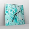 Wanduhr - Quadrat - Glasuhr - Blume Abstraktion - 40x40cm - Produktbild-Vorschau 4