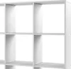 A close-up, angled view of a white modular shelving unit, showing several cubic compartments. Náhled obrázku produktu
