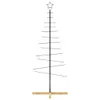 vidaXL Weihnachtsbaum Metall mit Holzständer Schwarz 150 cm Produktbild-Vorschau 3