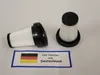 Two vacuum cleaner filters displayed on a white background with a German flag and text indicating origin. Produktbild-Vorschau