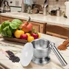 Mortaio in acciaio inox con pestello e coperchio in Anteprima dell’immagine prodotto 3