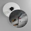 Wanduhr - Rund - Glasuhr - Hütte Nebel Sumpf - 30x30cm - Produktbild-Vorschau 2