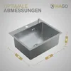 HAGO24 Einbauspüle 55x45cm Edelstahl Küchenspüle Spülbecken Produktbild-Vorschau 7