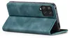 A teal flip case for a smartphone is shown standing upright on a white background. Produktbild-Vorschau