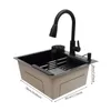 Kuchyňský dřez, kuchyňský dřez s výsuvnou baterií, 50 × 45 Náhled obrázku produktu 3