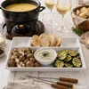 Lot de 6 assiettes à fondue en porcelaine blanche 23 x 18 Voir les images du produit 3