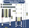 TolleTour 4,4m Silber Teleskopleiter Aluleiter Stehleiter Produktbild-Vorschau 2