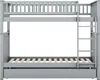 A gray bunk bed with a ladder and a pull-out bed. Anteprima dell’immagine prodotto