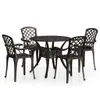 vidaXL 5dílná sada Bistro Set Litý hliník Bronz Náhled obrázku produktu 1