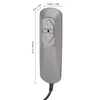 A close-up product shot of a recliner hand controller with measurements indicated. Produktbild-Vorschau