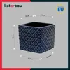 KOTARBAU® Keramik Blumentopf quadratisch Vintage Kobaltblau Produktbild-Vorschau 3