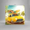 Bilder auf glas - Auto Strand Reise Sommer - 70x70cm - Produktbild-Vorschau 3