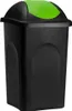 A black trash can with a green lid. Produktbild-Vorschau